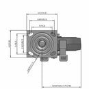 8"x2" USA-Made Side Locking Caster with Flat Performance-Rubber Wheel