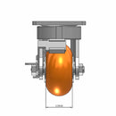 Top dimensioned CAD view of an Albion Casters 4" x 2" wide wheel Swivel caster with 4" x 4-1/2" top plate, with a side locking brake, AN - Round Polyurethane (Aluminum Core) wheel and 800 lb. capacity part