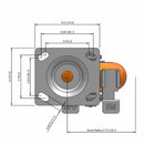 5"x2" Maintenance-Free Side Locking MAX-Efficiency Orange Wheel Caster