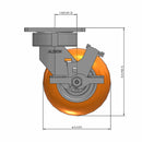 5"x2" Maintenance-Free Side Locking MAX-Efficiency Orange Wheel Caster