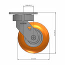5"x2" Maintenance-Free Swivel Caster with MAX-Efficiency Orange Wheel