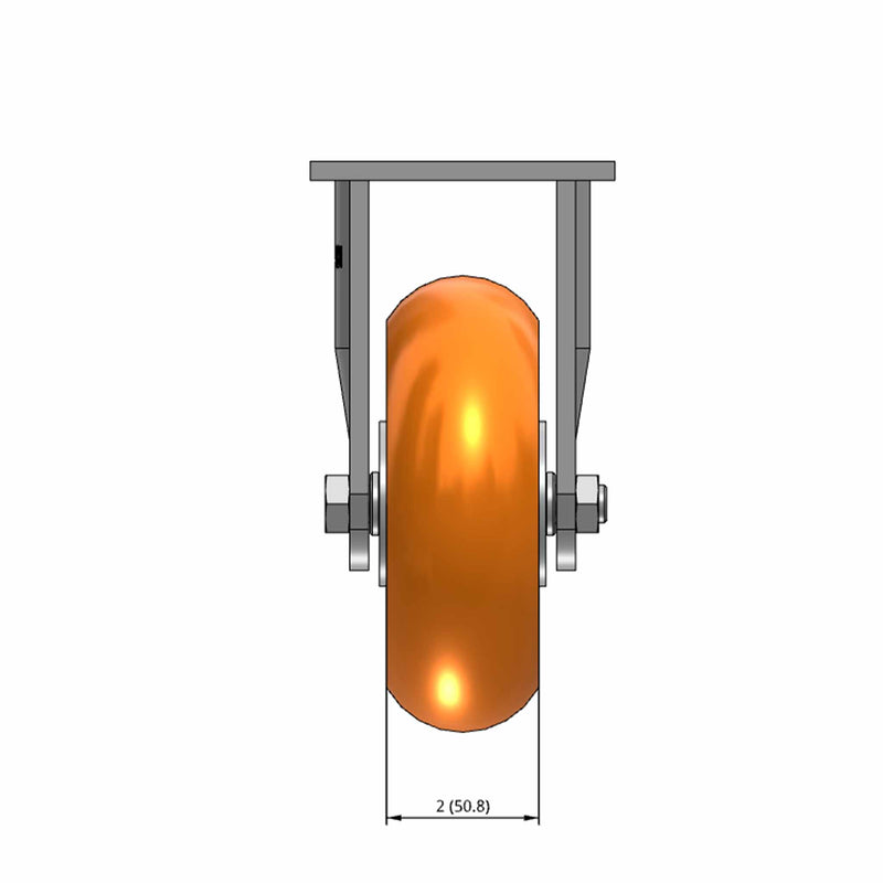 6"x2" Maintenance-Free Rigid Caster with MAX-Efficiency Orange Wheel