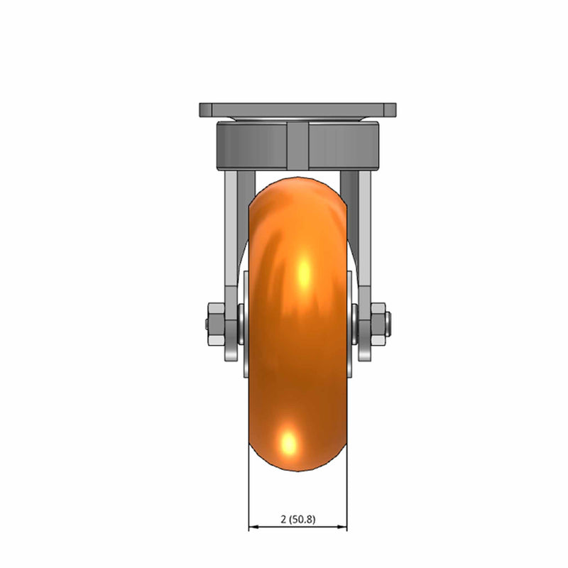 6"x2" Maintenance-Free Swivel Caster with MAX-Efficiency Orange Wheel