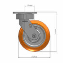 6"x2" Maintenance-Free Swivel Caster with MAX-Efficiency Orange Wheel