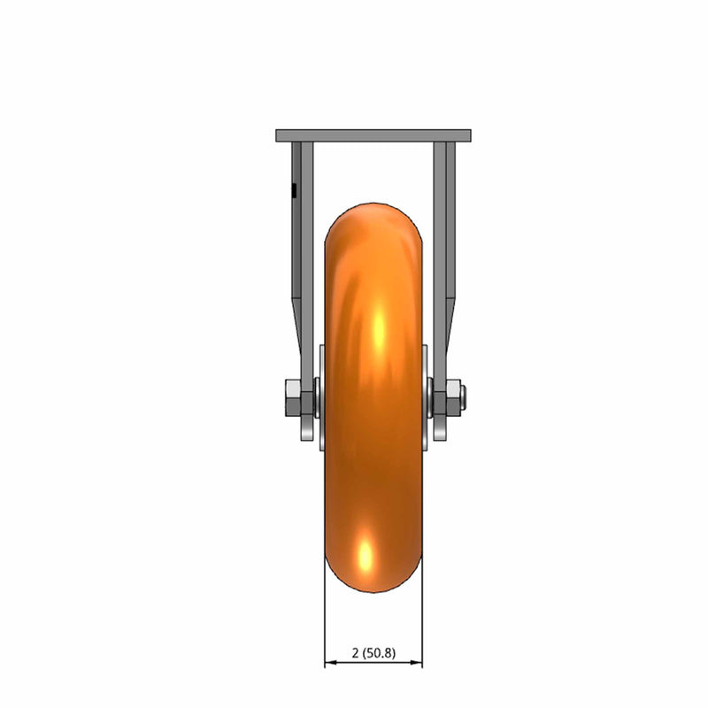 8"x2" Maintenance-Free Rigid Caster with MAX-Efficiency Orange Wheel