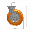 8"x2" Maintenance-Free Swivel Caster with MAX-Efficiency Orange Wheel