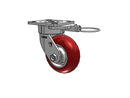 Ergonomic Maintenance-Free 5"x2" MAX-Efficiency Maroon Caster with 4"x4.5" Plate & Swivel Lock