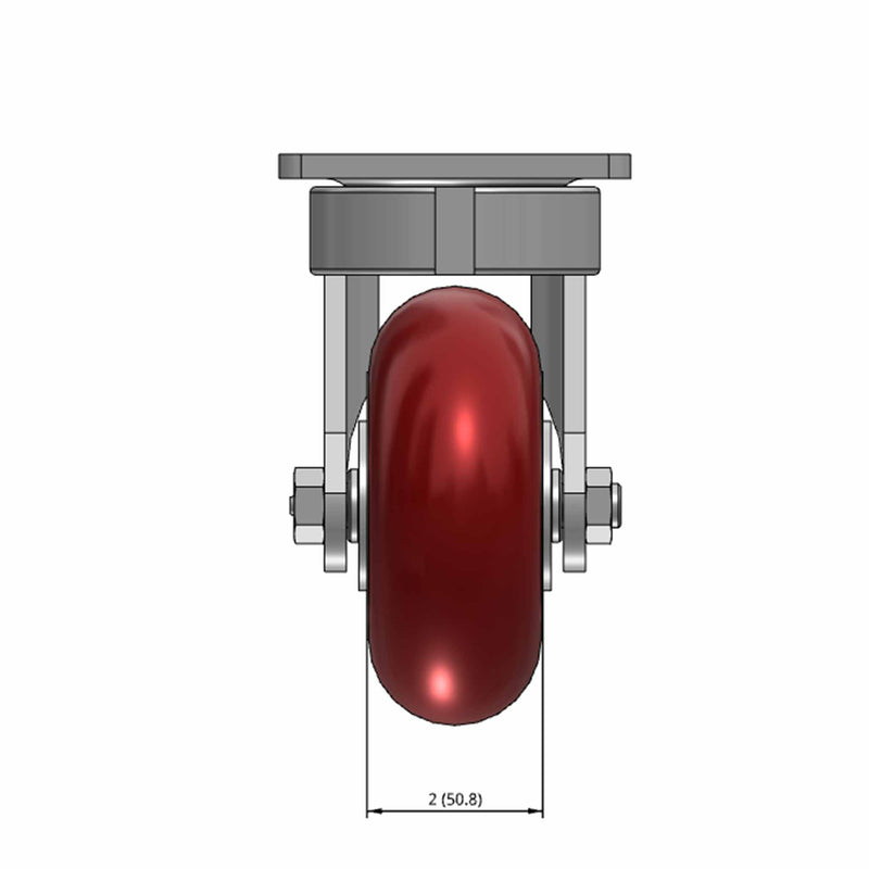 5"x2" Maintenance-Free Swivel Caster with MAX-Efficiency Maroon Wheel