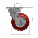 5"x2" Maintenance-Free Swivel Caster with MAX-Efficiency Maroon Wheel