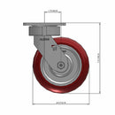 6"x2" Maintenance-Free Swivel Caster with MAX-Efficiency Maroon Wheel
