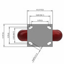 8"x2" Maintenance-Free Rigid Caster with MAX-Efficiency Maroon Wheel