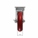 8"x2" Maintenance-Free Side Locking MAX-Efficiency Maroon Wheel Caster