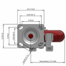 8"x2" Maintenance-Free Side Locking MAX-Efficiency Maroon Wheel Caster