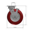 8"x2" Maintenance-Free Side Locking MAX-Efficiency Maroon Wheel Caster