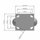 6"x2" Maintenance-Free Rigid Performance-Rubber Donut Wheel Caster