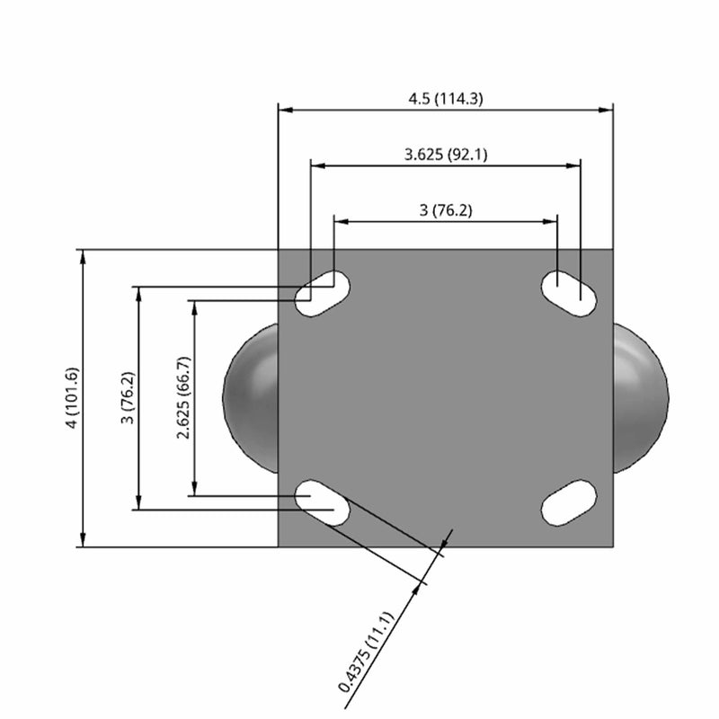 6"x2" Maintenance-Free Rigid Performance-Rubber Donut Wheel Caster