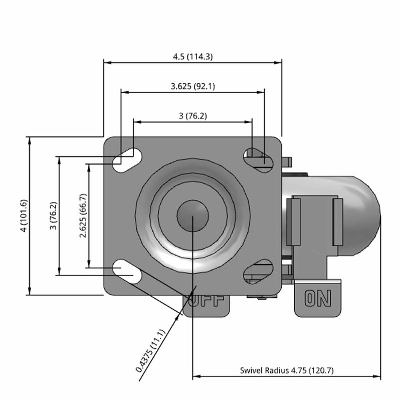 6"x2" Maintenance-Free Side Lock Performance-Rubber Donut Wheel Caster
