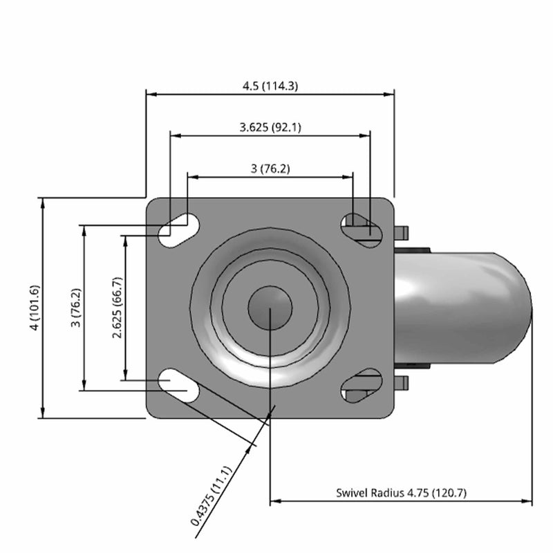 6"x2" Maintenance-Free Swivel Performance-Rubber Donut Wheel Caster
