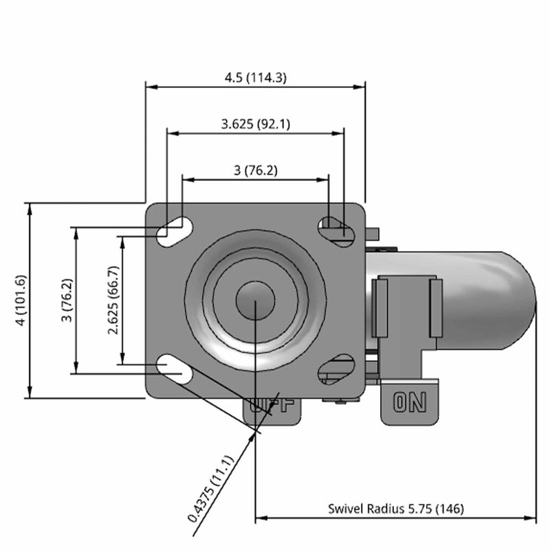 8"x2" Maintenance-Free Side Lock Performance-Rubber Donut Wheel Caster