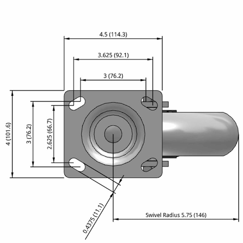 8"x2" Maintenance-Free Swivel Performance-Rubber Donut Wheel Caster