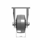 Top dimensioned CAD view of an Albion Casters 4" x 2" wide wheel Rigid caster with 4" x 4-1/2" top plate, without a brake, XS - X-tra Soft Rubber (Flat) wheel and 350 lb. capacity part