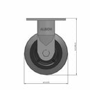 5"x2" Maintenance-Free Rigid Flat Performance-Rubber Wheel Caster