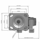 5"x2" Maintenance-Free Side Lock Flat Performance-Rubber Wheel Caster