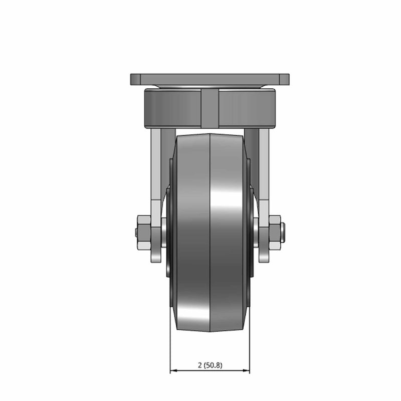 5"x2" Maintenance-Free Swivel Flat Performance-Rubber Wheel Caster