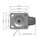5"x2" Maintenance-Free Swivel Flat Performance-Rubber Wheel Caster