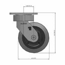 5"x2" Maintenance-Free Swivel Flat Performance-Rubber Wheel Caster