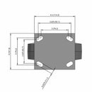 6"x2" Maintenance-Free Rigid Flat Performance-Rubber Wheel Caster