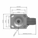 6"x2" Maintenance-Free Swivel Flat Performance-Rubber Wheel Caster