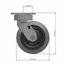 6"x2" Maintenance-Free Swivel Flat Performance-Rubber Wheel Caster