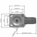 8"x2" Maintenance-Free Swivel Flat Performance-Rubber Wheel Caster
