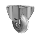 3.5"x1.3125" Performa Delrin Bearing Rigid Caster with 2.6875"x3.625" Plate