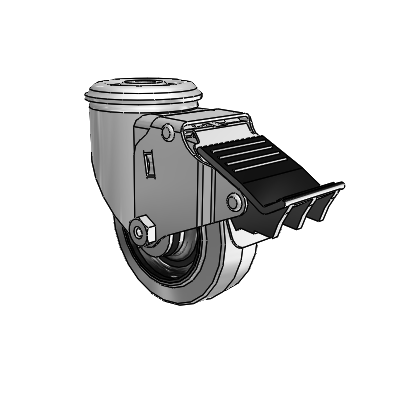 3.5"x1.25" Conductive Performa Caster with Total Lock and 1/2" Hollow Rivet