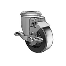 3.5"x1.25" Polyolefin Delrin Bearing Side-Lock Caster with 1/2" Hollow Rivet