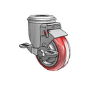 3.5"x1.25" HI-TECH Delrin Bearing Side-Lock Caster with 1/2" Hollow Rivet
