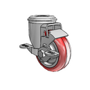 3.5"x1.25" HI-TECH Ball Bearing Side-Lock Caster with 1/2" Hollow Rivet