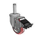 3.5"x1.25" HI-TECH Ball Bearing Caster with Total Lock and 7/16"x1-1/2" Grip Ring