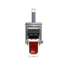 Top dimensioned CAD view of a Colson Casters 3.5" x 1.25" wide wheel Swivel caster with 1/2"-13 x 1-1/2" stud, with a top total locking brake, HI-TECH Polyurethane wheel and 250 lb. capacity part