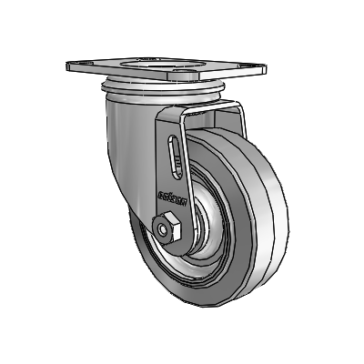 3.5"x1.25" Performa Delrin Bearing Caster with 2.5"x3.625" Plate