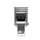 Top dimensioned CAD view of a Colson Casters 3.5" x 1.25" wide wheel Swivel caster with 2-1/2" x 3-5/8" top plate, with a top total locking brake, Performa wheel and 250 lb. capacity part