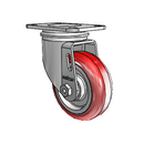 3.5"x1.25" HI-TECH Delrin Bearing Caster with 2.5"x3.625" Plate