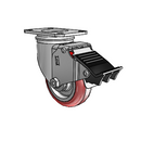 3.5"x1.25" HI-TECH Delrin Bearing Caster with Total Lock and 2.5"x3.625" Plate