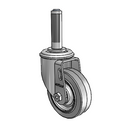 3.5"x1.25" Performa Delrin Bearing Caster with 3/4" to 13/16" Inside Dia. Round Tubing Expanding Adapter (MTG40)