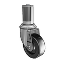3.5"x1.25" Polyolefin Ball Bearing Caster with 1-1/2" to 1-9/16" Inside Dia. Round Tubing Expanding Adapter (MTG46)