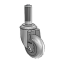 3.5"x1.3125" Performa Delrin Bearing Caster with 1" to 1-1/16" Inside Dia. Square Tubing Expanding Adapter (MTG52)