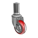3.5"x1.25" HI-TECH Ball Bearing Caster with 1-3/8" to 1-7/16" Inside Dia. Round Tubing Expanding Adapter (MTG45)