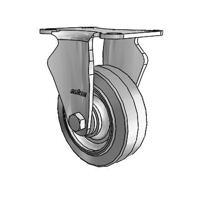 Stainless 3.5"x1.25" Performa Delrin Bearing Rigid Caster with 2.5"x3.625" Plate